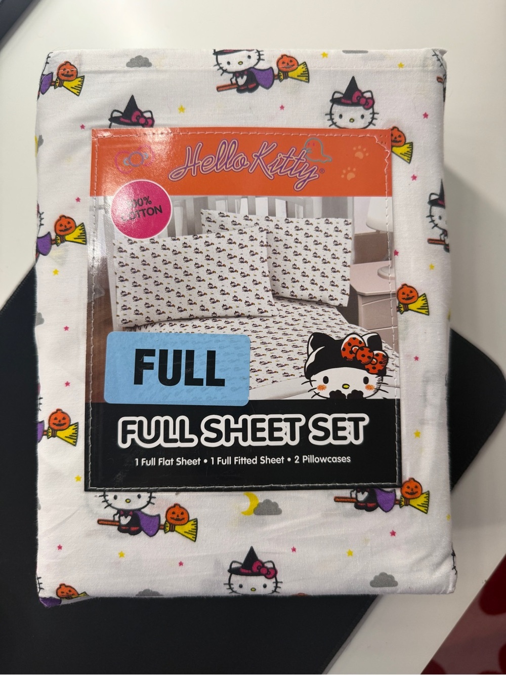Hello Kitty Halloween Full Sheet Set Candy Cat Pumpkin 100% Cotton NEW